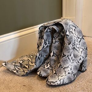 Unisa White Snake Skin Knee High Boots